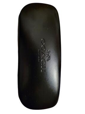 Coach Black Embossed Logo Eyeglass Case